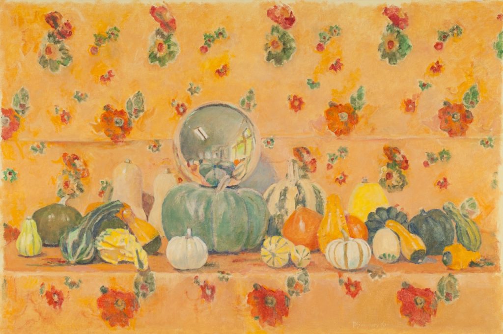 David Summers' Super Happy Autumn Still Life with Gazing Ball